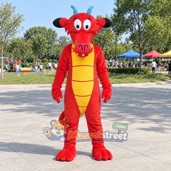 Red Dragon Mascot Costume