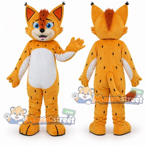 Orange Spotted Cat Mascot Costume