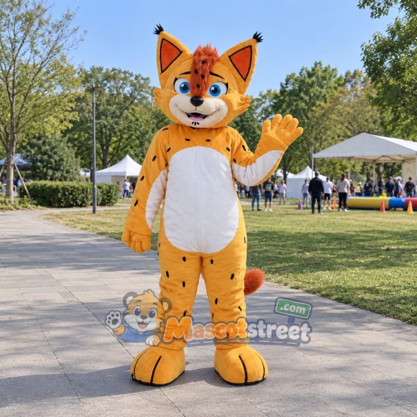 Orange Spotted Cat Mascot Costume
