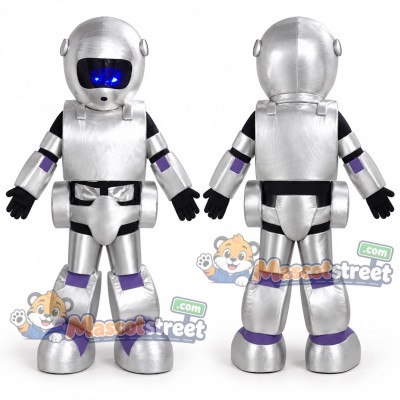 Silver Robot Mascot Costume Silver Robot Mascot Costume