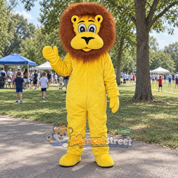 Yellow Lion Mascot Costume