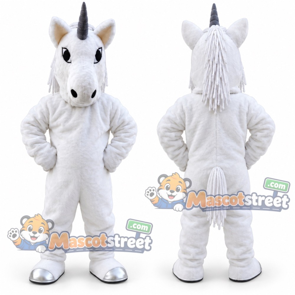 White Unicorn Mascot Costume White Unicorn Mascot Costume