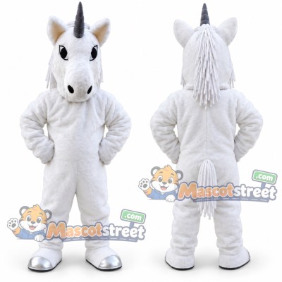 White Unicorn Mascot Costume White Unicorn Mascot Costume