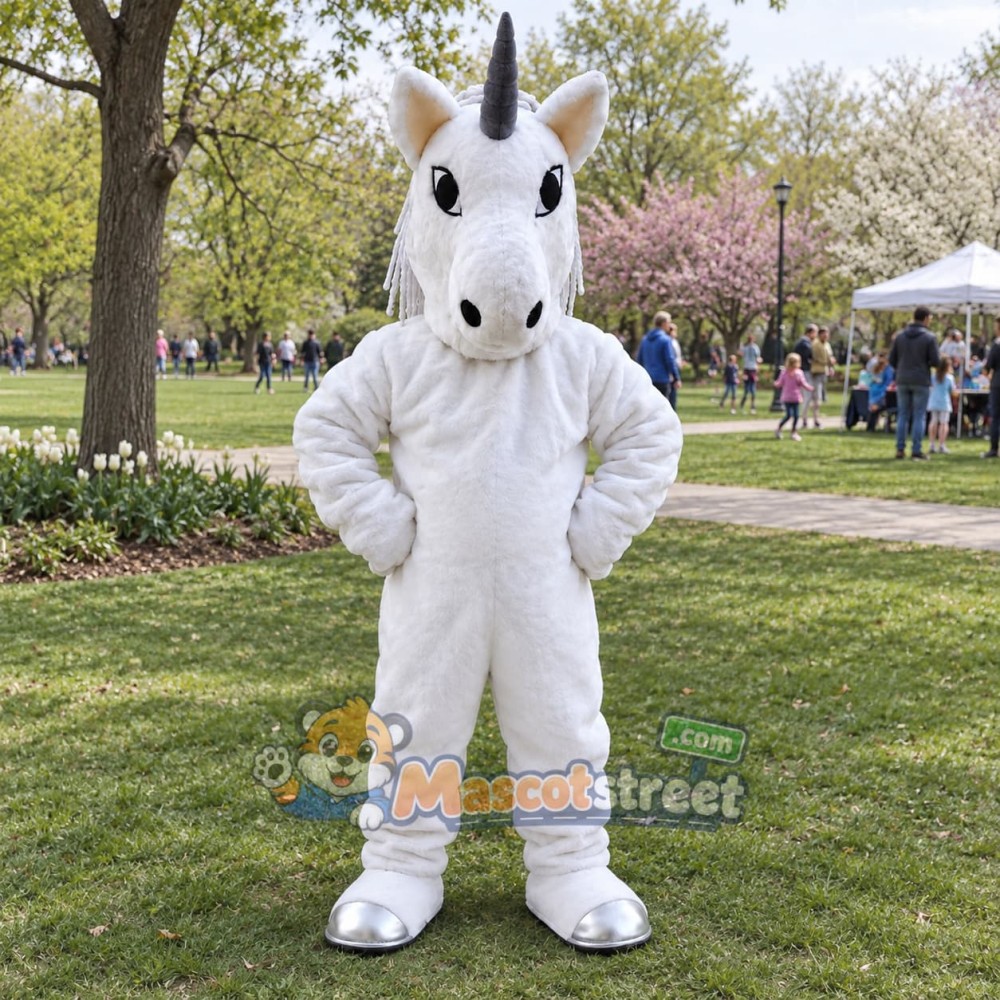 White Unicorn Mascot Costume White Unicorn Mascot Costume