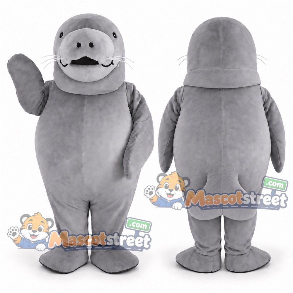 Gray Manatee Mascot Costume Gray Manatee Mascot Costume