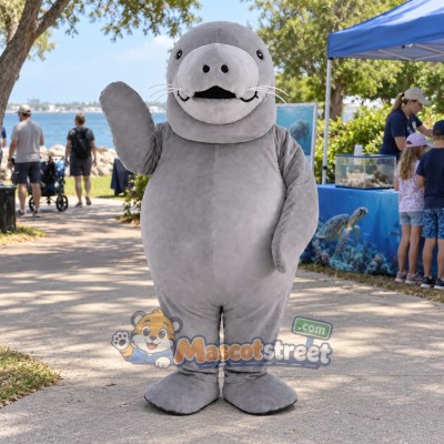 Gray Manatee Mascot Costume Gray Manatee Mascot Costume