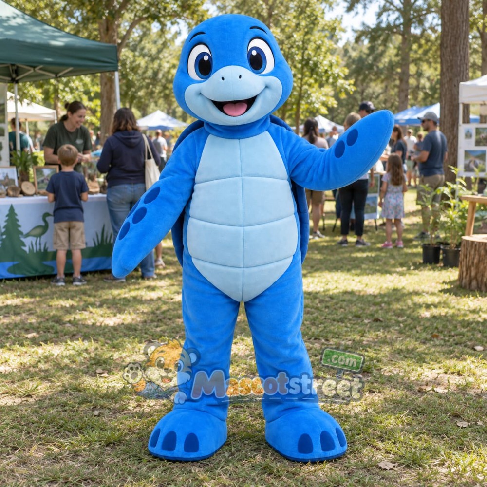 Blue Turtle Mascot Costume Blue Turtle Mascot Costume