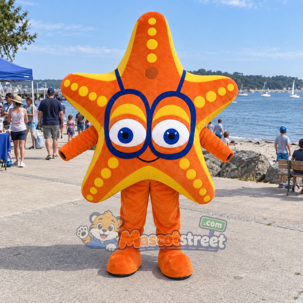 Orange Starfish Mascot Costume Orange Starfish Mascot Costume