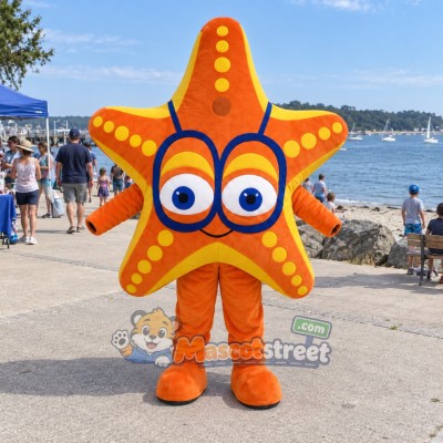 Orange Starfish Mascot Costume Orange Starfish Mascot Costume