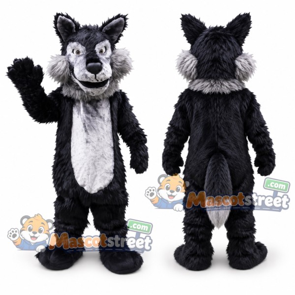Black Wolf Mascot Costume