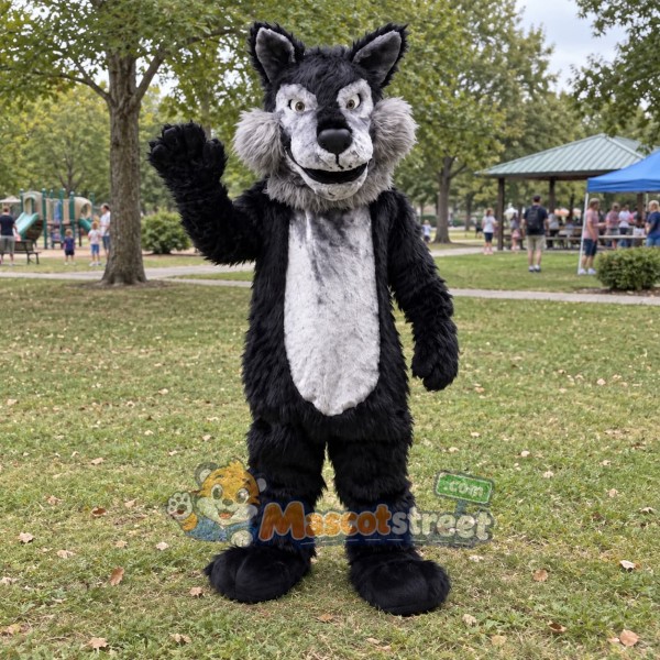 Black Wolf Mascot Costume