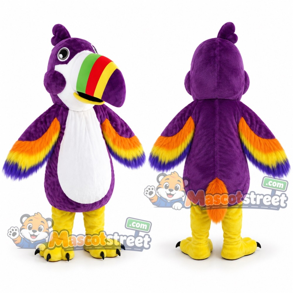 Purple Toucan Mascot Costume