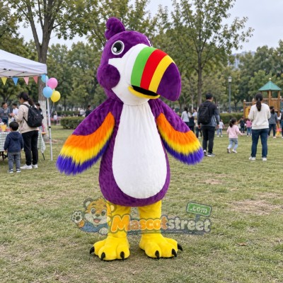 Purple Toucan Mascot Costume