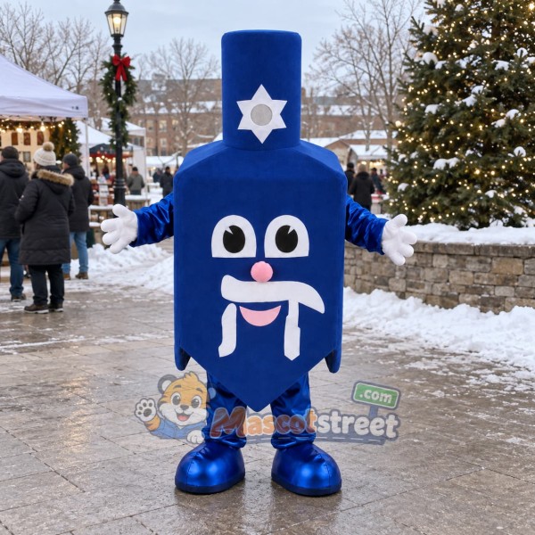 Blue Dreidel Mascot Costume