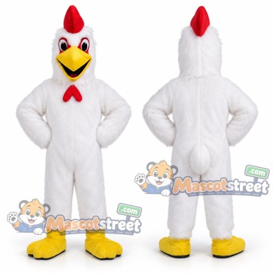White Chicken Mascot Costume White Chicken Mascot Costume