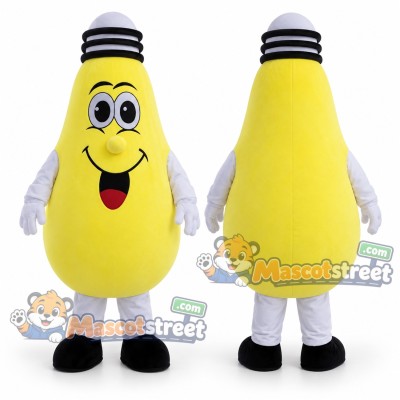 Yellow Light Bulb Mascot Costume Yellow Light Bulb Mascot Costume
