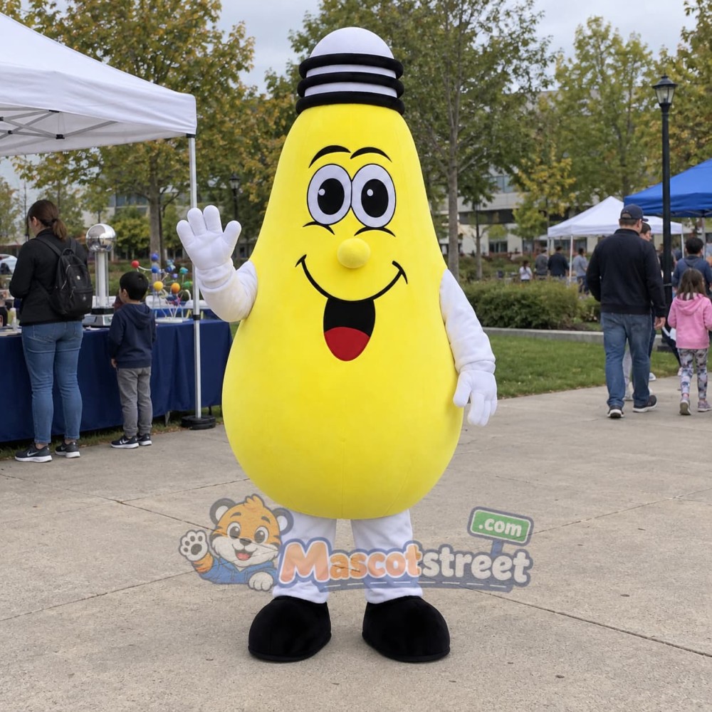 Yellow Light Bulb Mascot Costume Yellow Light Bulb Mascot Costume
