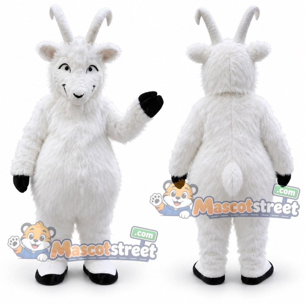 White Goat Mascot Costume White Goat Mascot Costume
