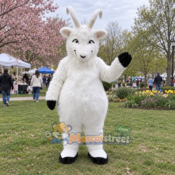 White Goat Mascot Costume