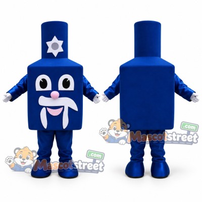 Blue Dreidel Mascot Costume Blue Dreidel Mascot Costume