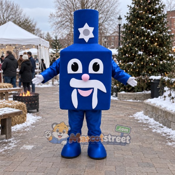 Blue Dreidel Mascot Costume