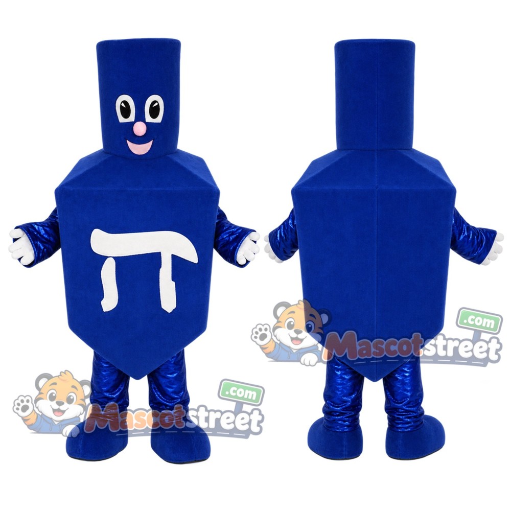 Blue Dreidel Mascot Costume Blue Dreidel Mascot Costume