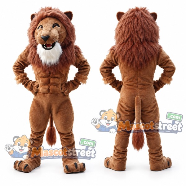 Brown Lion Mascot Costume