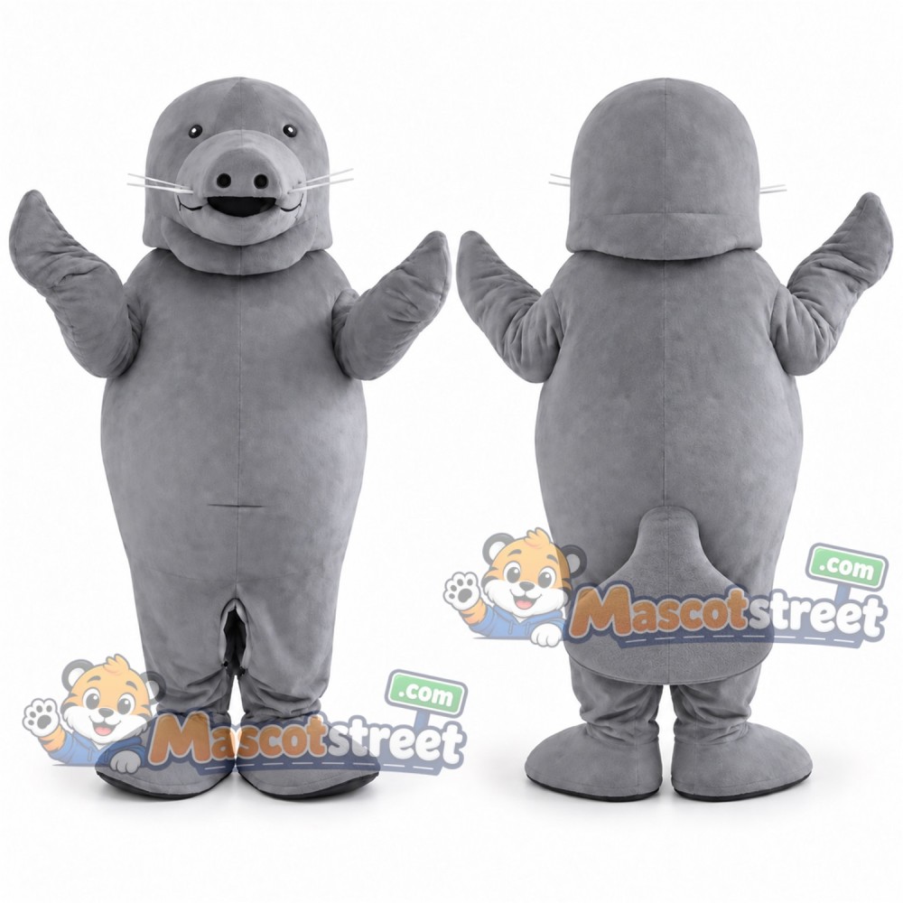 Gray Manatee Mascot Costume Gray Manatee Mascot Costume