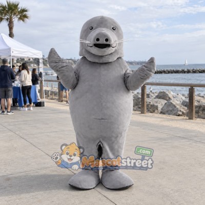 Gray Manatee Mascot Costume Gray Manatee Mascot Costume