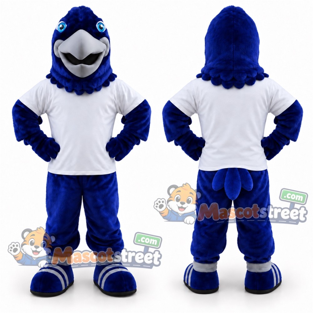 Blue Bird Mascot Costume with White Shirt Blue Bird Mascot Costume with White Shirt