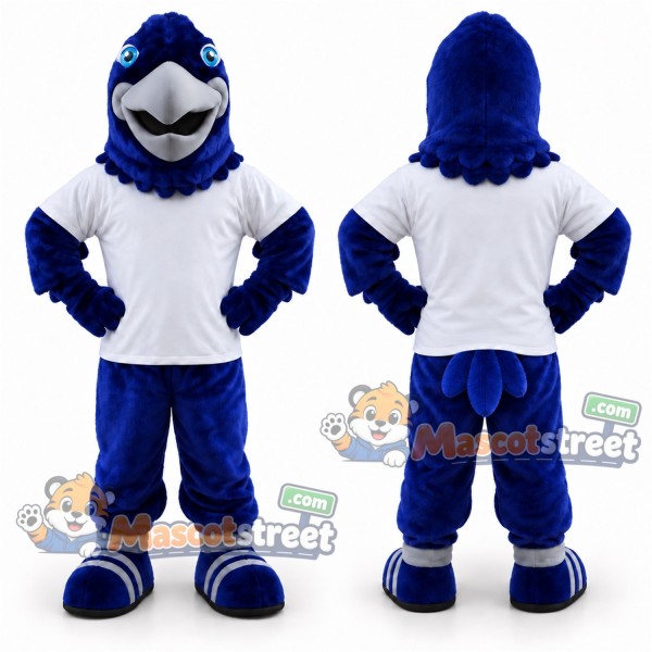 Blue Bird Mascot Costume with White Shirt