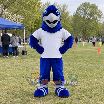 Blue Bird Mascot Costume with White Shirt Blue Bird Mascot Costume with White Shirt
