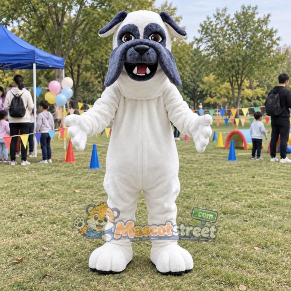 White Bulldog Mascot Costume