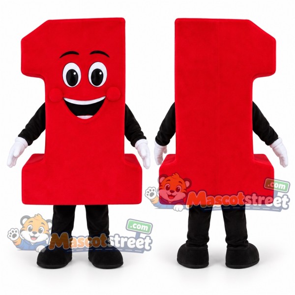 Red Number One Mascot Costume