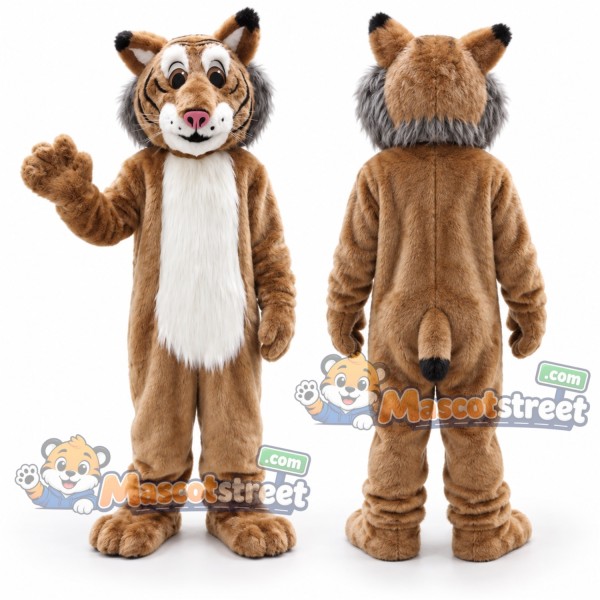 Brown Bobcat Mascot Costume