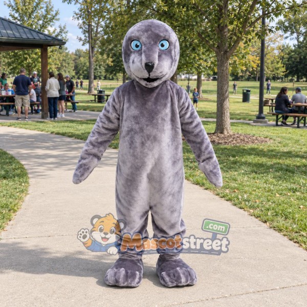 Gray Seal Mascot Costume