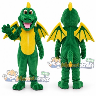 Green Dragon Mascot Costume Green Dragon Mascot Costume