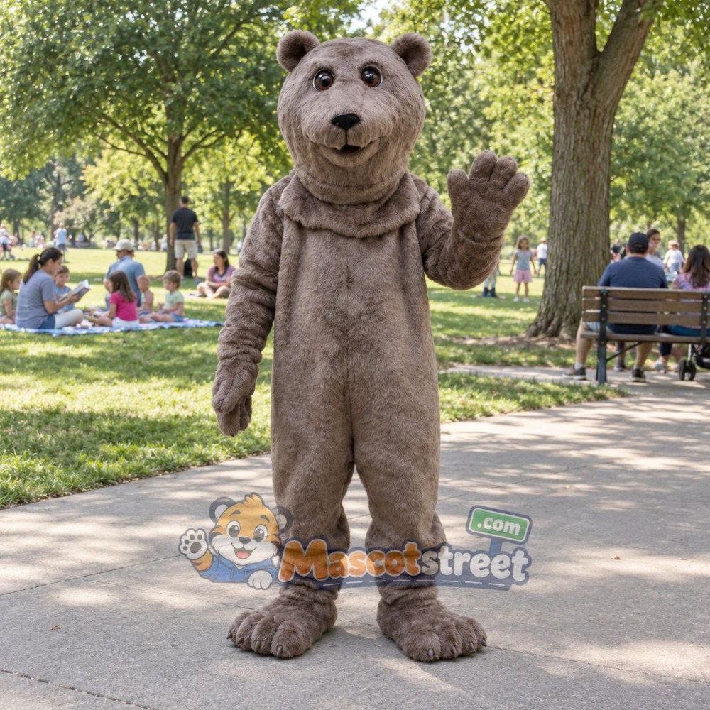 Gray Bear Mascot Costume Gray Bear Mascot Costume