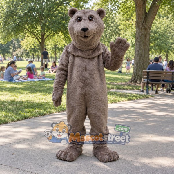 Gray Bear Mascot Costume