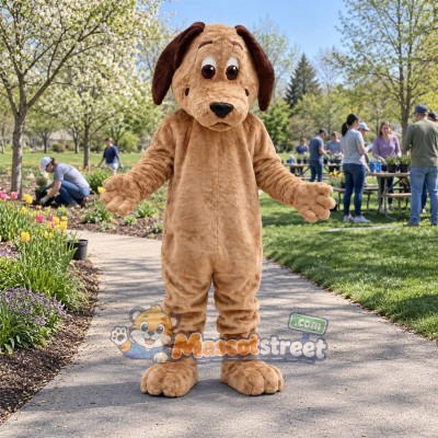 Tan Dog Mascot Costume Tan Dog Mascot Costume