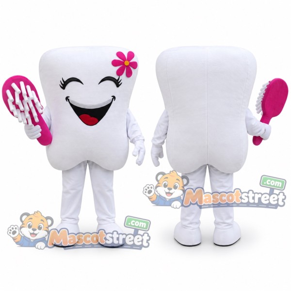 White Tooth Mascot Costume