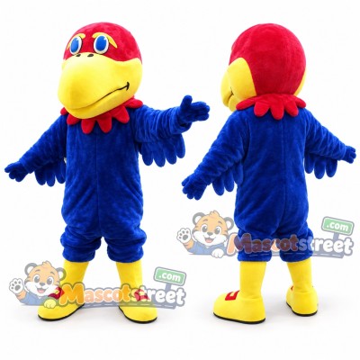 Blue Bird Mascot Costume with Red Cap Blue Bird Mascot Costume with Red Cap