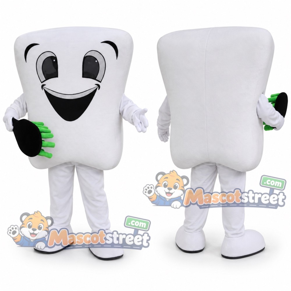 White Tooth Mascot Costume White Tooth Mascot Costume