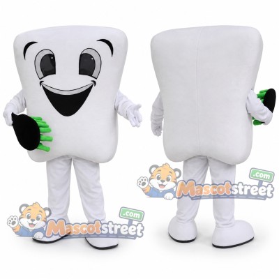 White Tooth Mascot Costume White Tooth Mascot Costume