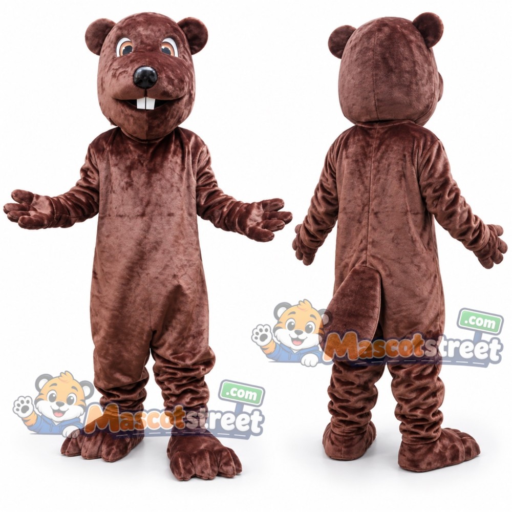 Brown Beaver Mascot Costume Brown Beaver Mascot Costume