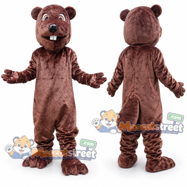 Brown Beaver Mascot Costume