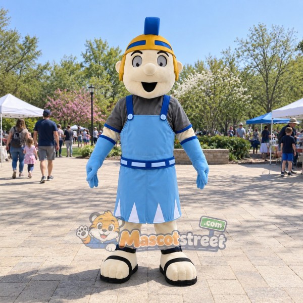 Knight Mascot Costume with Blue Armor and Helmet Knight Mascot Costume with Blue Armor and Helmet
