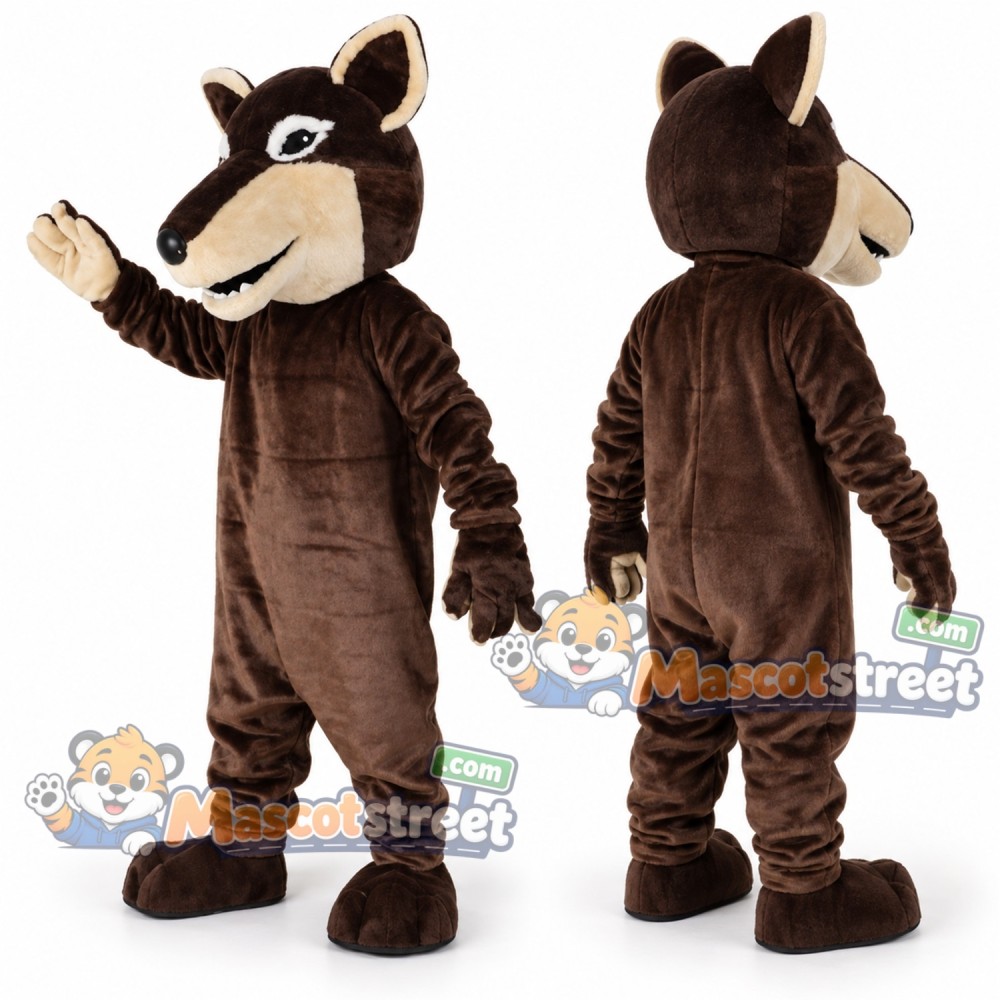 Brown Wolf Mascot Costume
