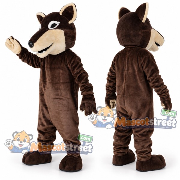 Brown Wolf Mascot Costume