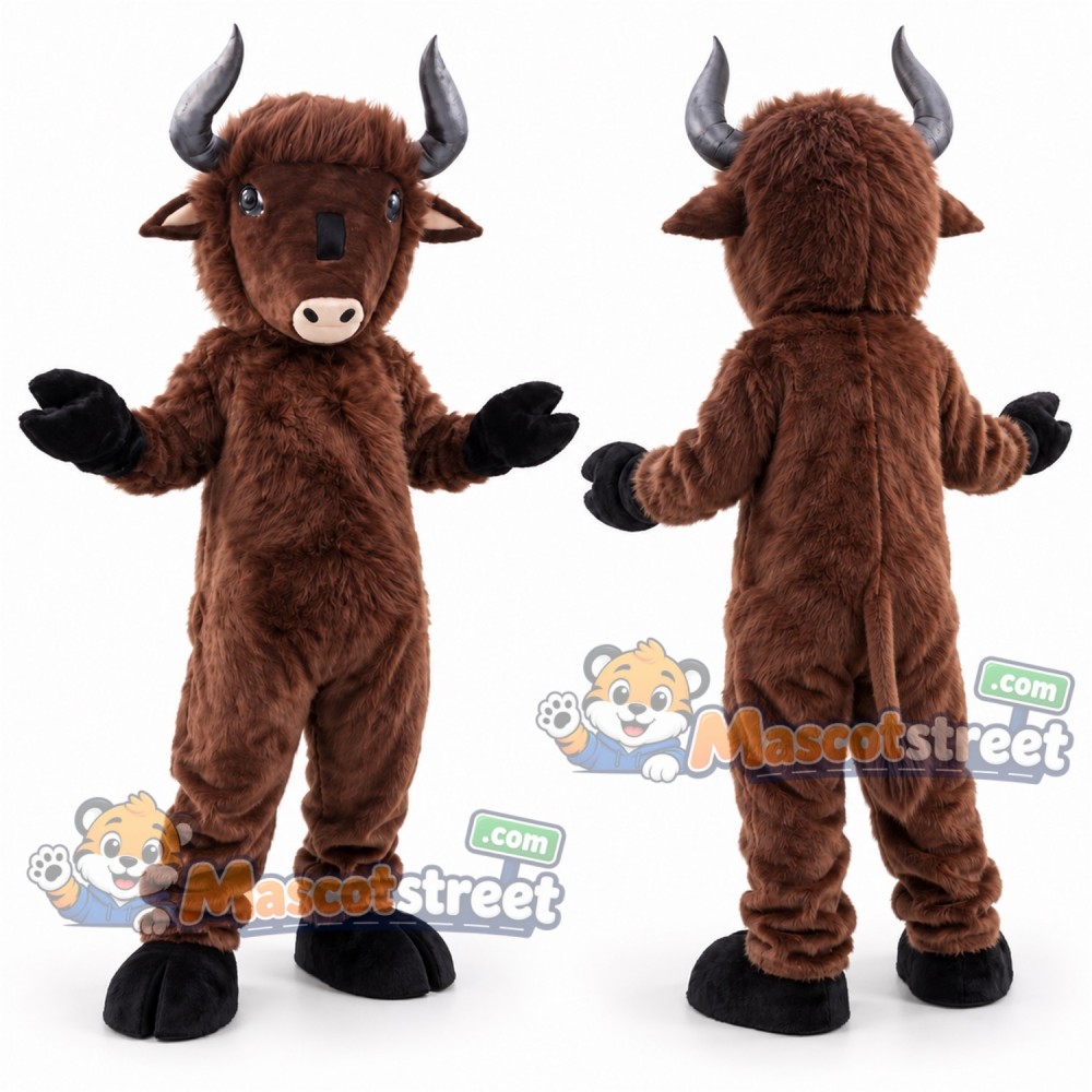 Brown Bull Mascot Costume